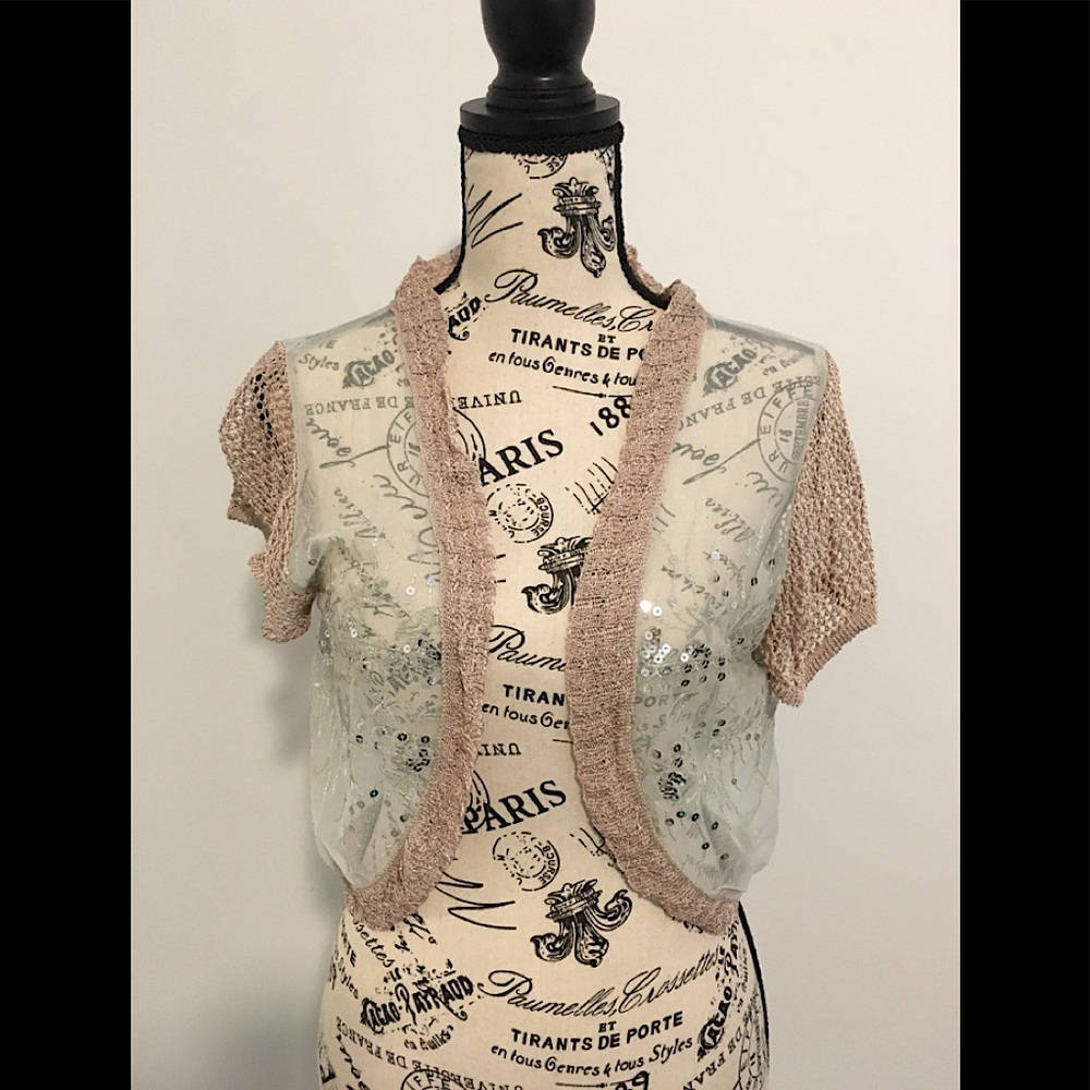 ⭐️Vintage Beaded Sheer Coverlet
